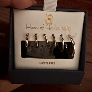 House of Harlow 1960 Gold Tone Hoop Earrings